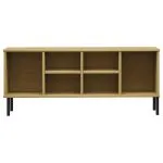 Pantofar cu picioare metalice „OSLO” maro 106x35x45 cm lemn