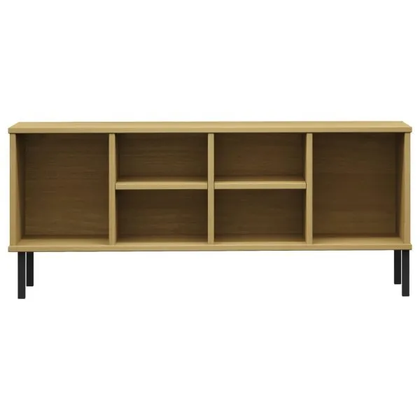 Pantofar cu picioare metalice „OSLO” maro 106x35x45 cm lemn