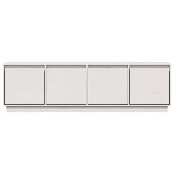 Comodă TV, alb, 156x37x45 cm, lemn masiv de pin