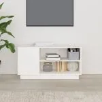 Comodă TV, alb, 80x35x40,5 cm, lemn masiv de pin