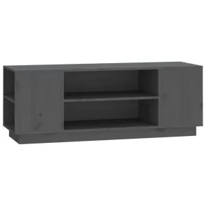 Comodă TV, gri, 110x35x40,5 cm, lemn masiv de pin