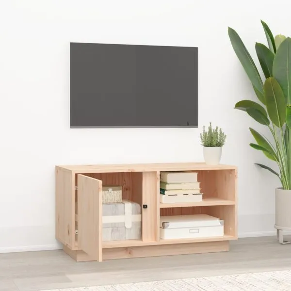 Comodă TV, 80x35x40,5 cm, lemn masiv de pin
