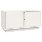 Comodă TV, alb, 80x35x40,5 cm, lemn masiv de pin