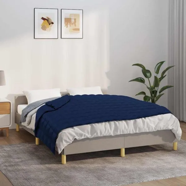 Pătură cu greutăți, albastru, 138×200 cm, 10 kg, textil