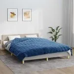 Pătură cu greutăți, albastru, 200×200 cm, 9 kg, material textil