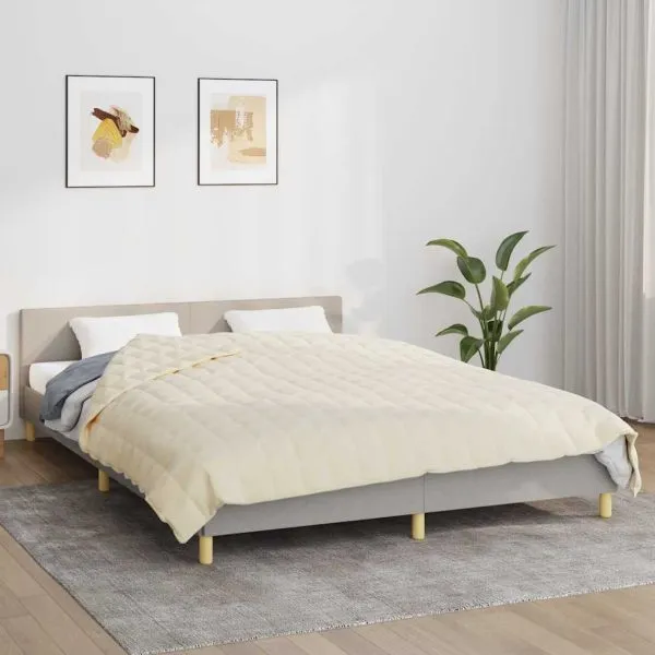 Pătură cu greutăți, crem deschis, 220×235 cm, 15 kg, textil