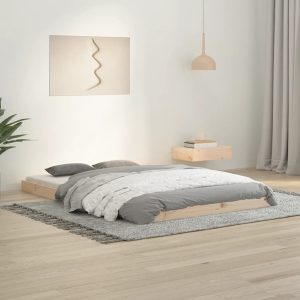 Cadru de pat 120×190 cm, mic, dublu, lemn masiv de pin