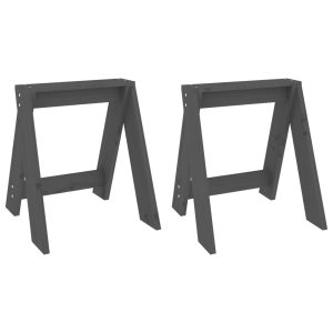 Scaune, 2 buc., gri, 40x40x45 cm, lemn masiv de pin