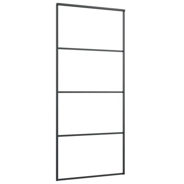 Ușă glisantă cu set feronerie, 90×205 cm, sticlă ESG/aluminiu