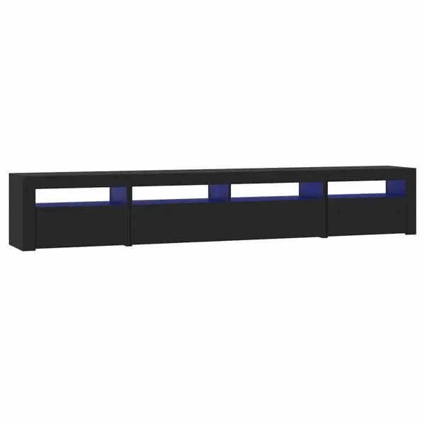Comodă TV cu lumini LED, negru, 240x35x40cm