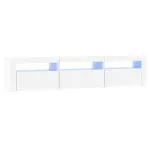 Comodă TV cu lumini LED, alb, 180x35x40 cm