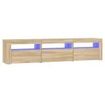 Comodă TV cu lumini LED, stejar sonoma, 180x35x40 cm
