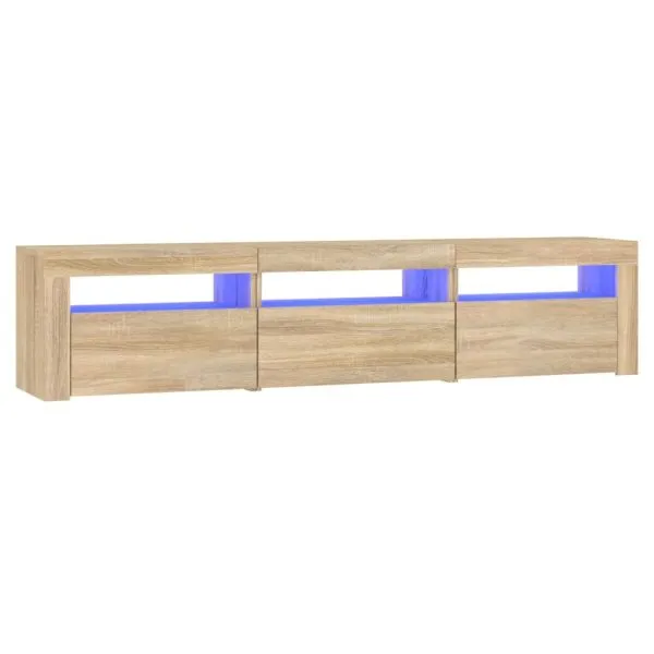 Comodă TV cu lumini LED, stejar sonoma, 180x35x40 cm