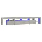 Comodă TV cu lumini LED, gri beton, 230×36,5x40cm