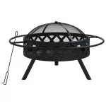 Vatră de foc cu vătrai, 70 cm, oțel, XXL