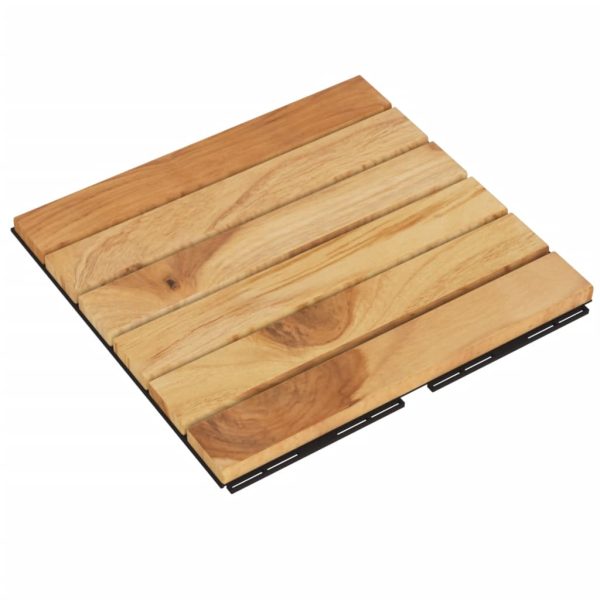 Placi pardoseală 30 buc. 30×30 cm lemn masiv tec model vertical