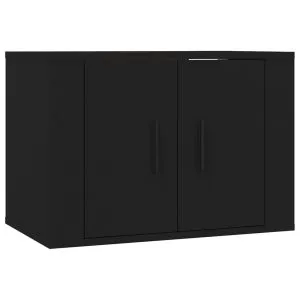 Dulap TV montat pe perete, negru, 57×34,5×40 cm