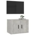 Dulap TV montat pe perete, gri beton, 57×34,5×40 cm