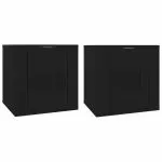 Dulapuri TV montate pe perete, 2 buc., negru, 40×34,5×40 cm