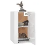 Dulap TV montat pe perete, alb extralucios, 40×34,5×60 cm