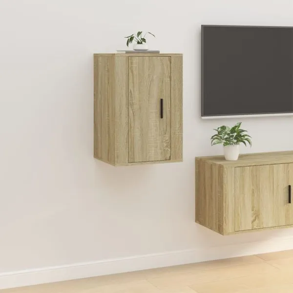 Dulap TV montat pe perete, stejar sonoma, 40×34,5×60 cm