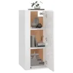 Dulap TV montat pe perete, alb extralucios, 40×34,5×80 cm