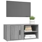 Comodă TV, gri sonoma, 80×31,5×36 cm, lemn prelucrat
