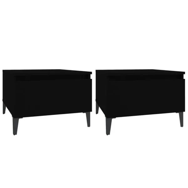Mese laterale, 2 buc., negru, 50x46x35 cm, lemn compozit