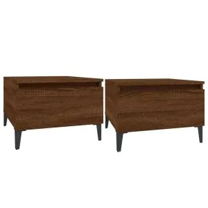 Mese laterale 2 buc. stejar maro 50x46x35 cm lemn compozit