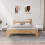 Noptiere, 2 buc., alb, 50x46x50 cm, lemn prelucrat