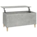 Măsuță de cafea, gri beton, 90×44,5×45 cm, lemn compozit