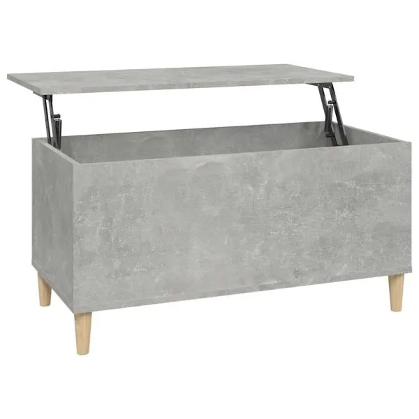 Măsuță de cafea, gri beton, 90×44,5×45 cm, lemn compozit