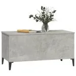 Măsuță de cafea, gri beton, 90×44,5×45 cm, lemn compozit