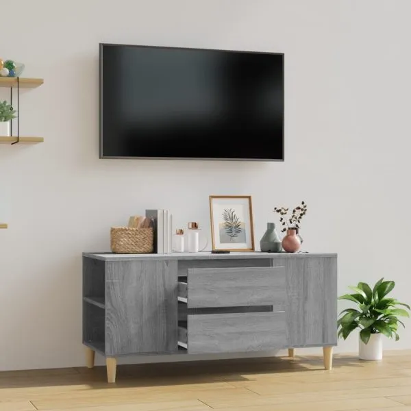 Comodă TV, gri sonoma, 102×44,5×50 cm, lemn prelucrat