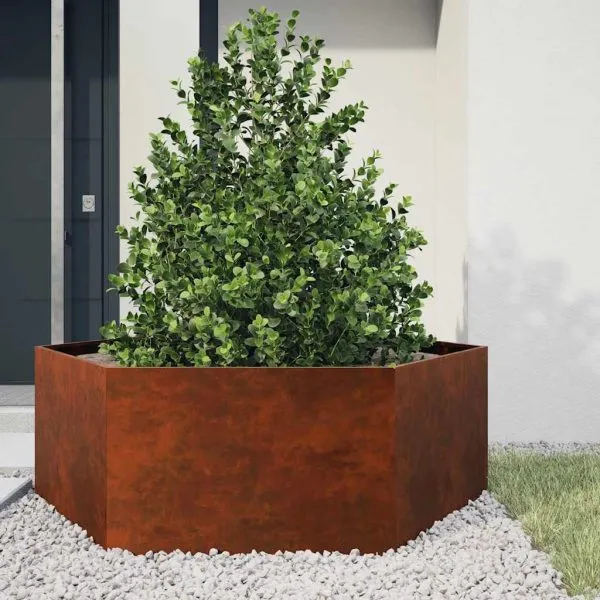 Jardinieră, ruginiu, 138x120x45 cm, oțel corten