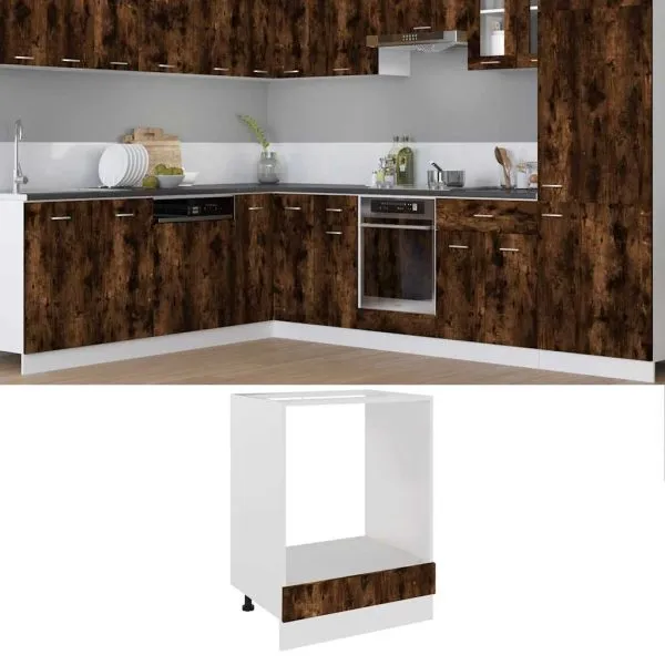 Dulap pentru cuptor stejar fumuriu 60x46x81,5 cm lemn compozit