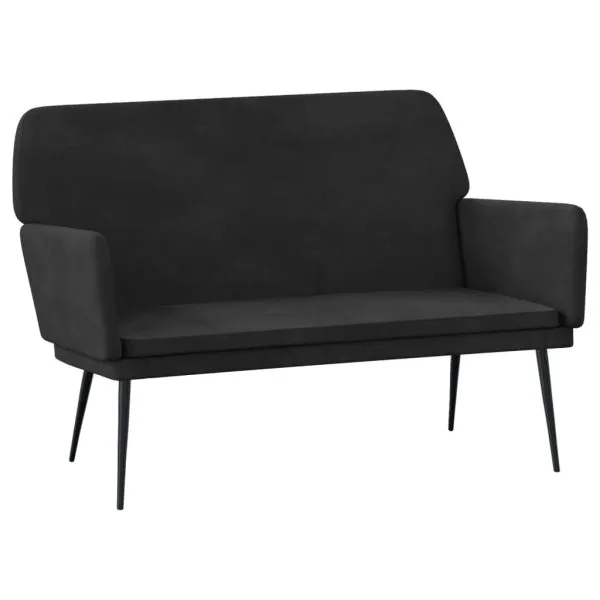 Bancă, negru, 108x79x79 cm, catifea