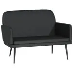 Bancă, negru, 107x80x81 cm, piele ecologică