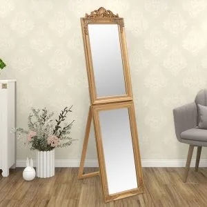 Oglindă de sine stătătoare, auriu, 45×180 cm