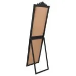 Oglindă de sine stătătoare, negru, 45×180 cm