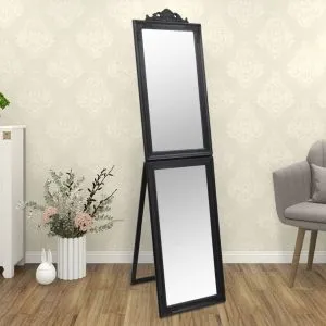 Oglindă de sine stătătoare, negru, 45×180 cm
