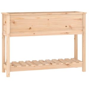 Jardinieră cu raft, 111,5×34,5×81 cm, lemn masiv de pin