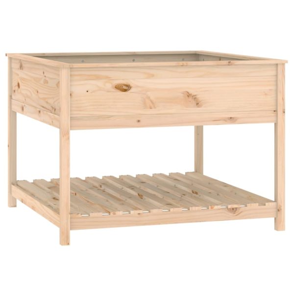 Jardinieră cu raft, 111,5×111,5×81 cm, lemn masiv de pin