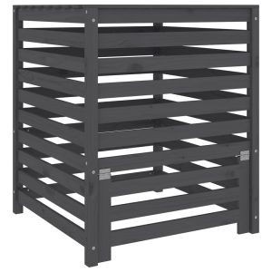 Compostor, gri, 82,5×82,5×99,5 cm, lemn masiv de pin