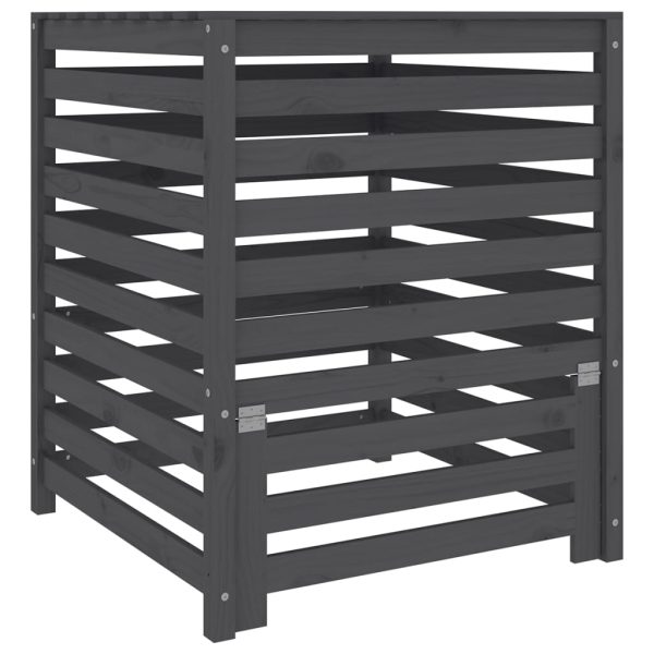 Compostor, gri, 82,5×82,5×99,5 cm, lemn masiv de pin
