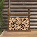 Rastel lemne de foc, maro miere, 110x35x108,5 cm lemn masiv pin