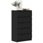 Dulap cu sertar, negru, 60x36x103 cm, lemn prelucrat