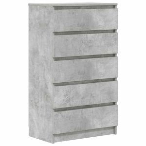 Dulap cu sertare, gri beton, 60x36x103 cm, lemn prelucrat