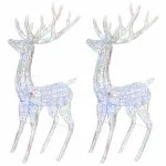 Ren de Crăciun 250 LED-uri, 2 buc. multicolor 180 cm acril XXL