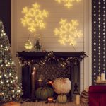 Figurină Fulg de Zăpadă de Crăciun LED 2 buc. alb cald 59×59 cm